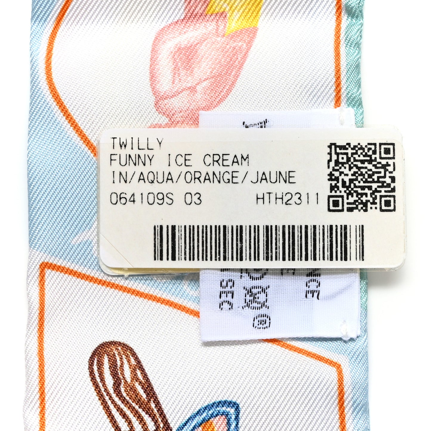 Silk Funny Ice Cream Twilly Aqua Orange Jaune