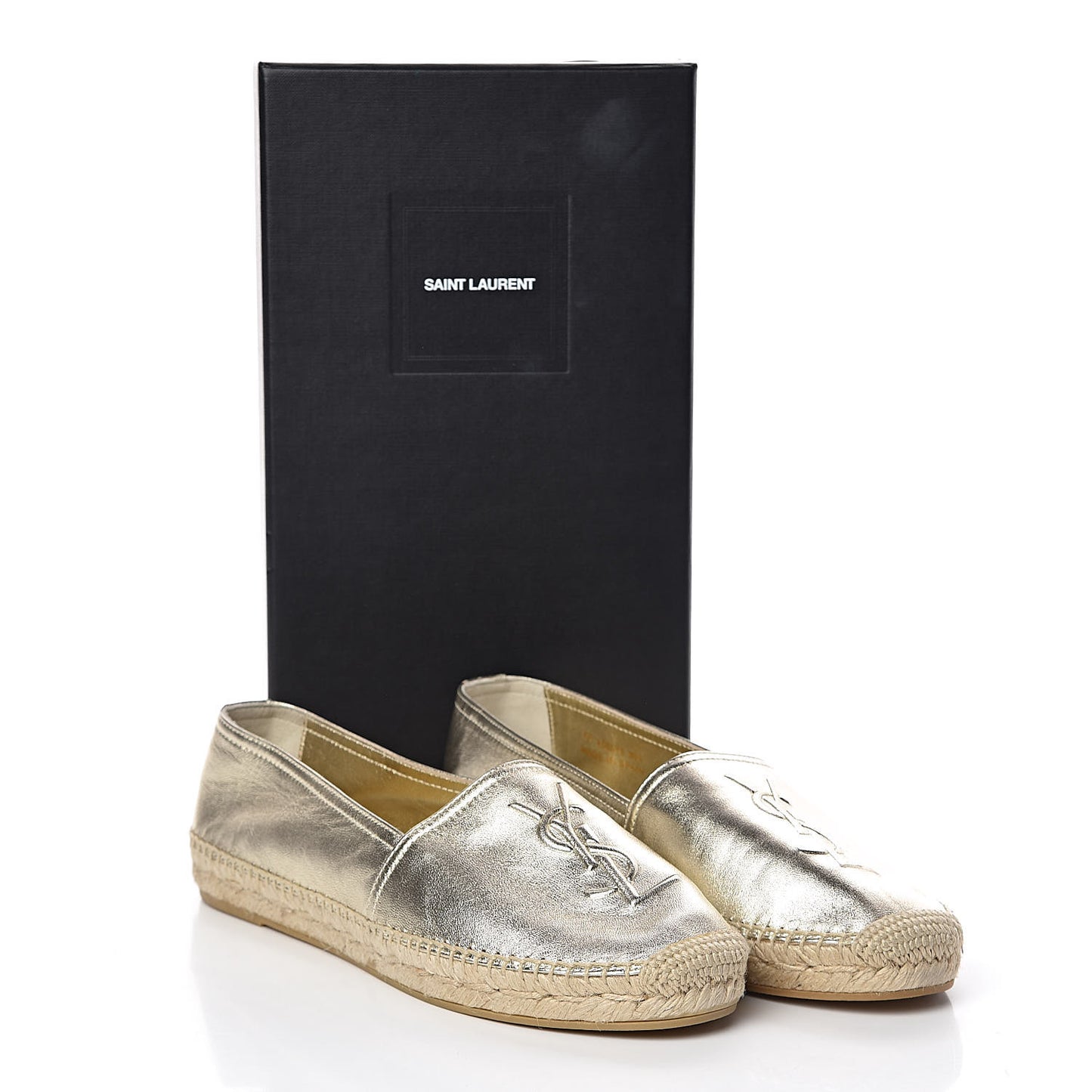 Metallic Lambskin Monogram Espadrilles 39.5 Platino