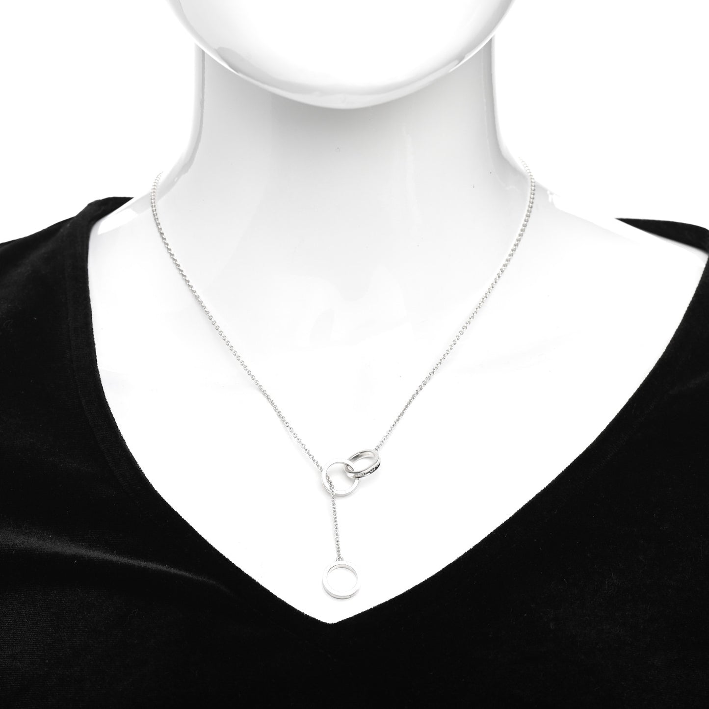 Sterling Silver 1837 Interlocking Circles Lariat Necklace