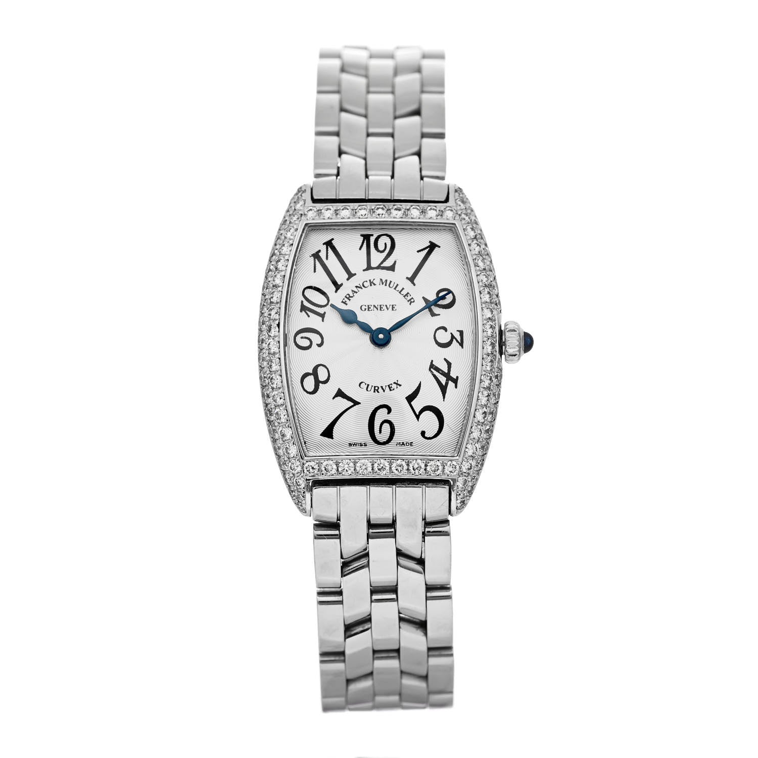 Franck Muller Stainless Steel Diamond Bezel 25mm Cintree Curvex Quartz Watch 1752QZD 1 of 5