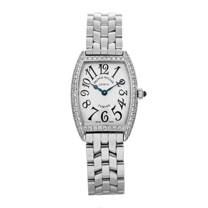 Franck Muller Stainless Steel Diamond Bezel 25mm Cintree Curvex Quartz Watch 1752QZD 1 of 5