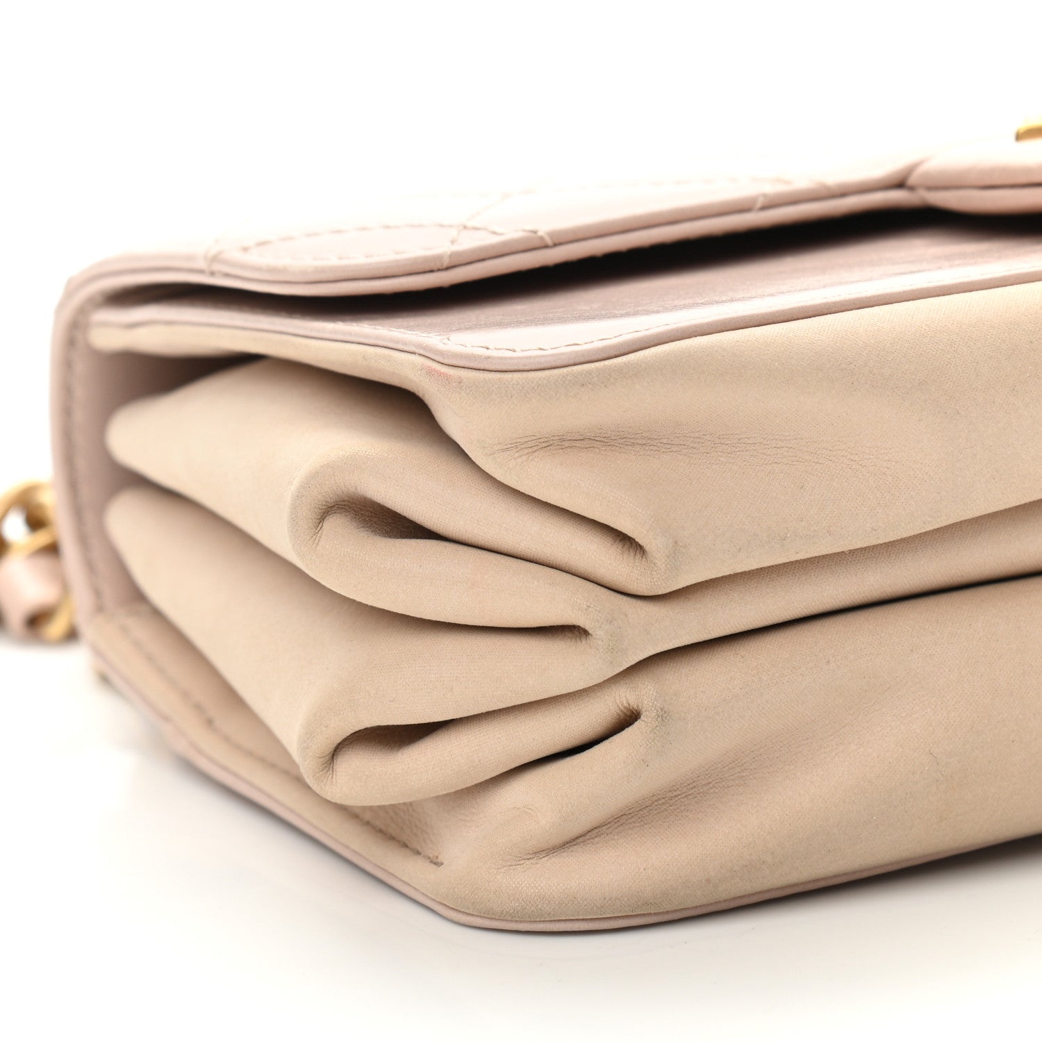 Chanel Glazed Calfskin Quilted Mini Straight Lined Flap Beige 9 of 10