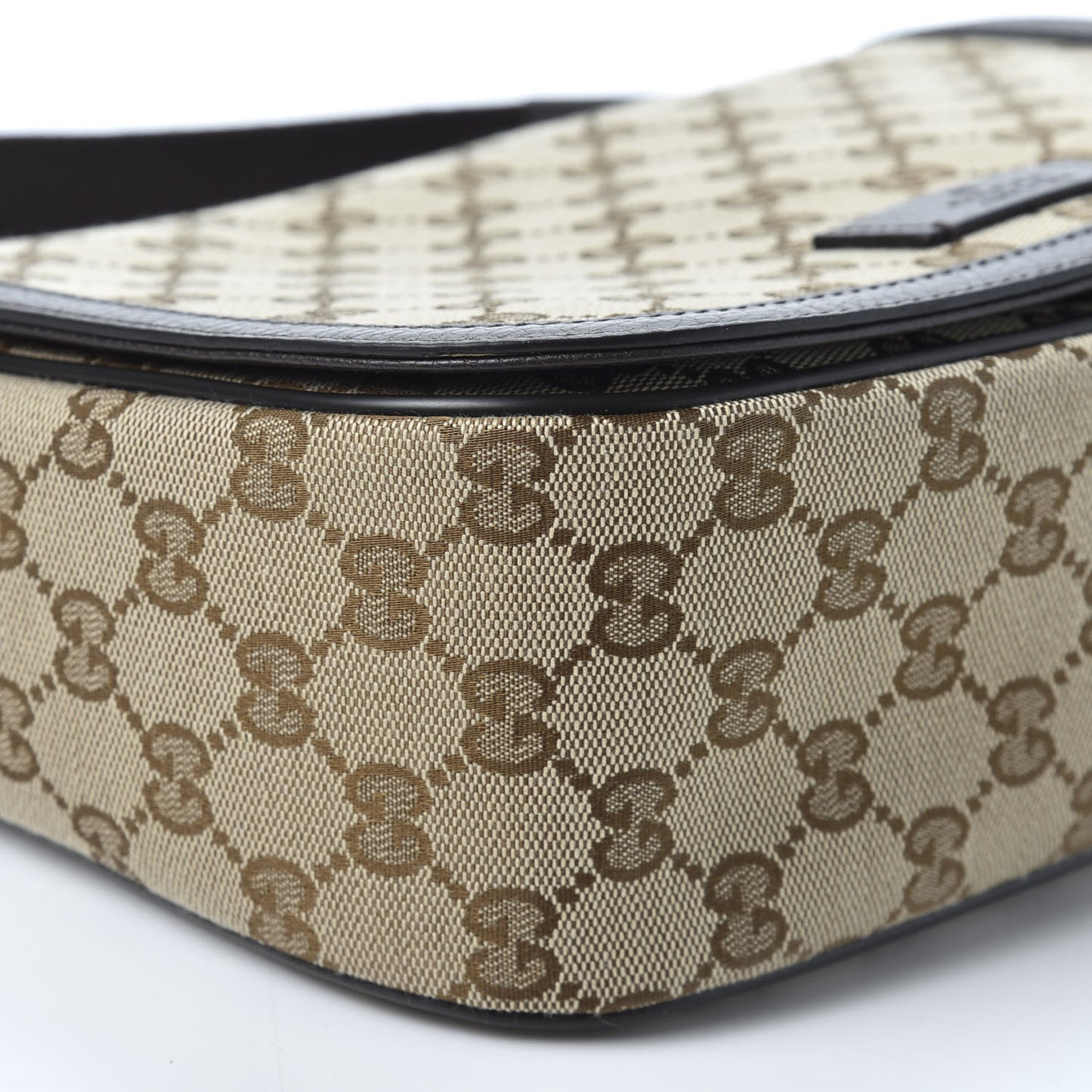 Monogram Flap Messenger Bag Beige Dark Brown