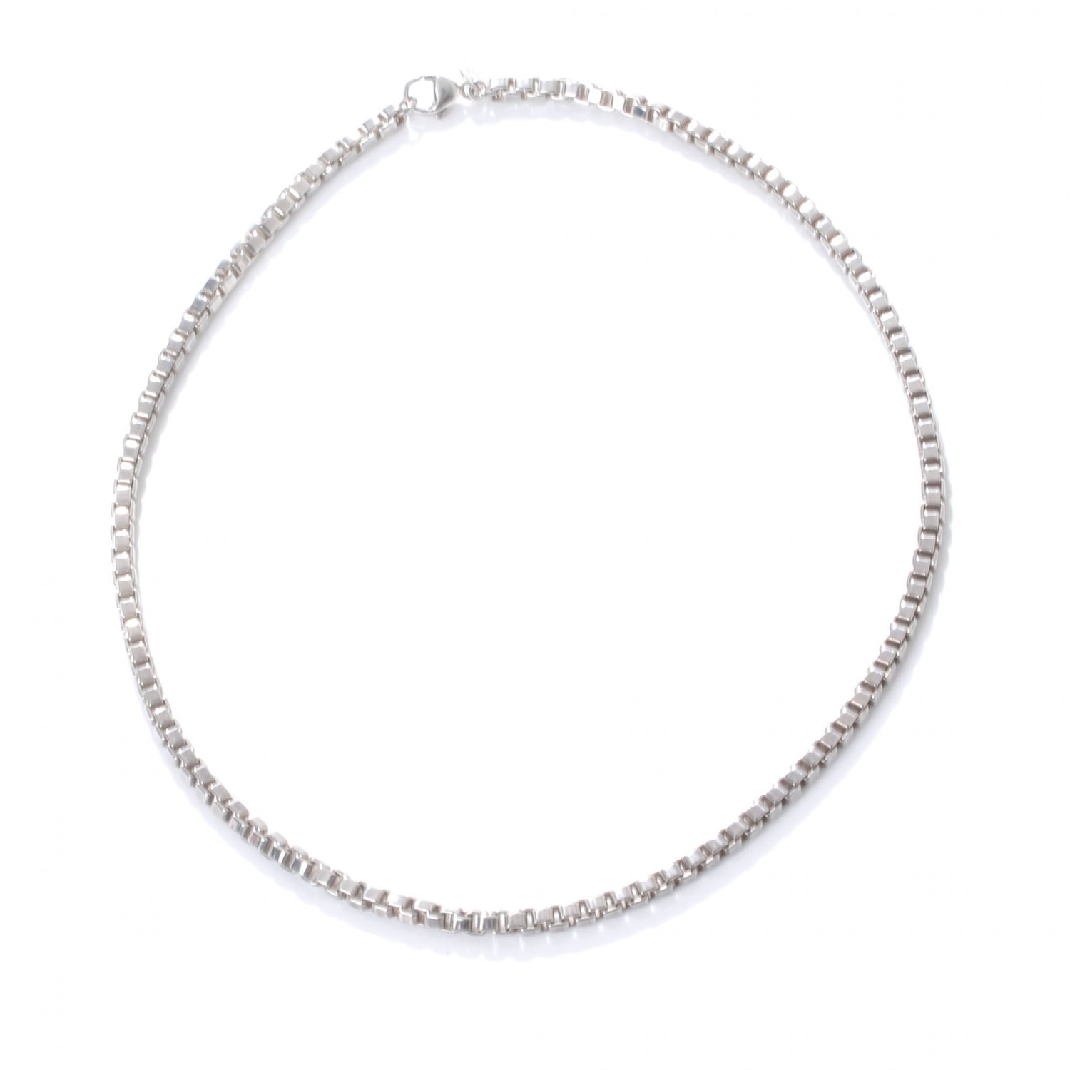 Tiffany Sterling Silver 4mm Venetian Link Necklace 1 of 5