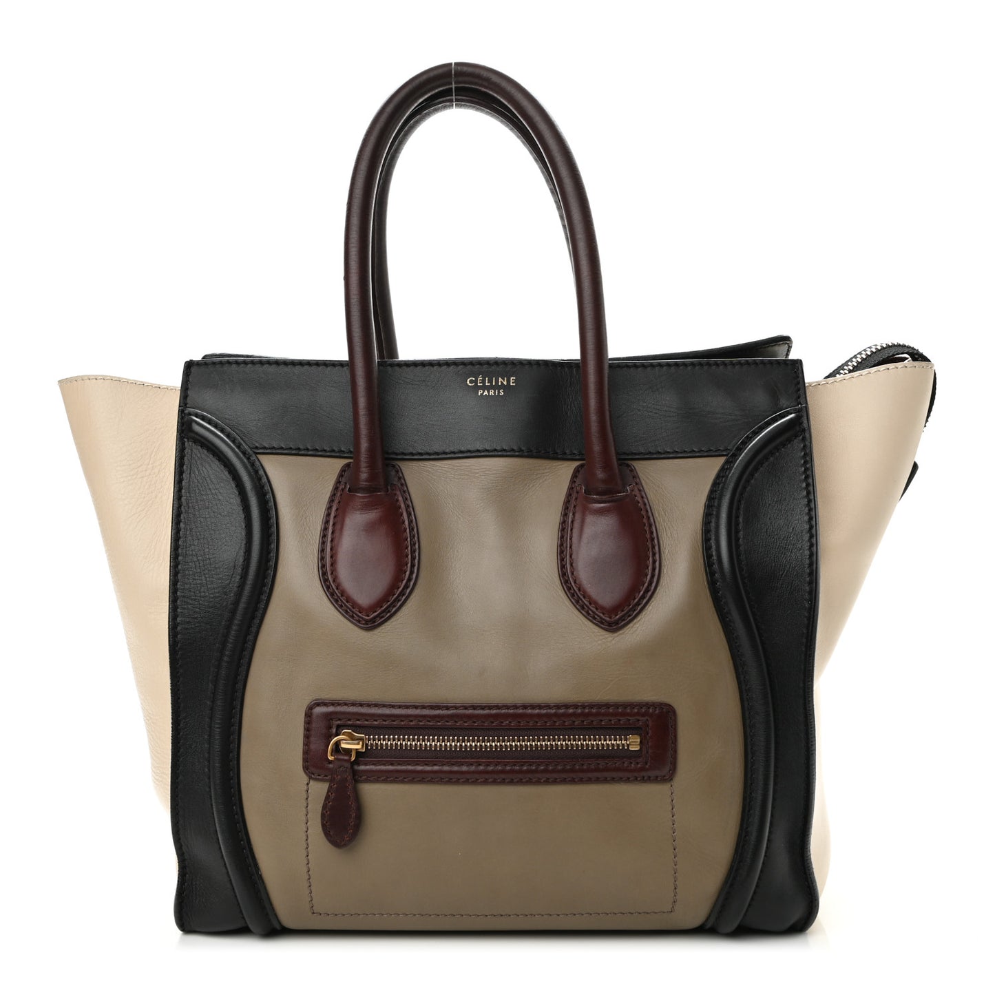 Smooth Calfskin Mini Tri-Color Luggage Grey