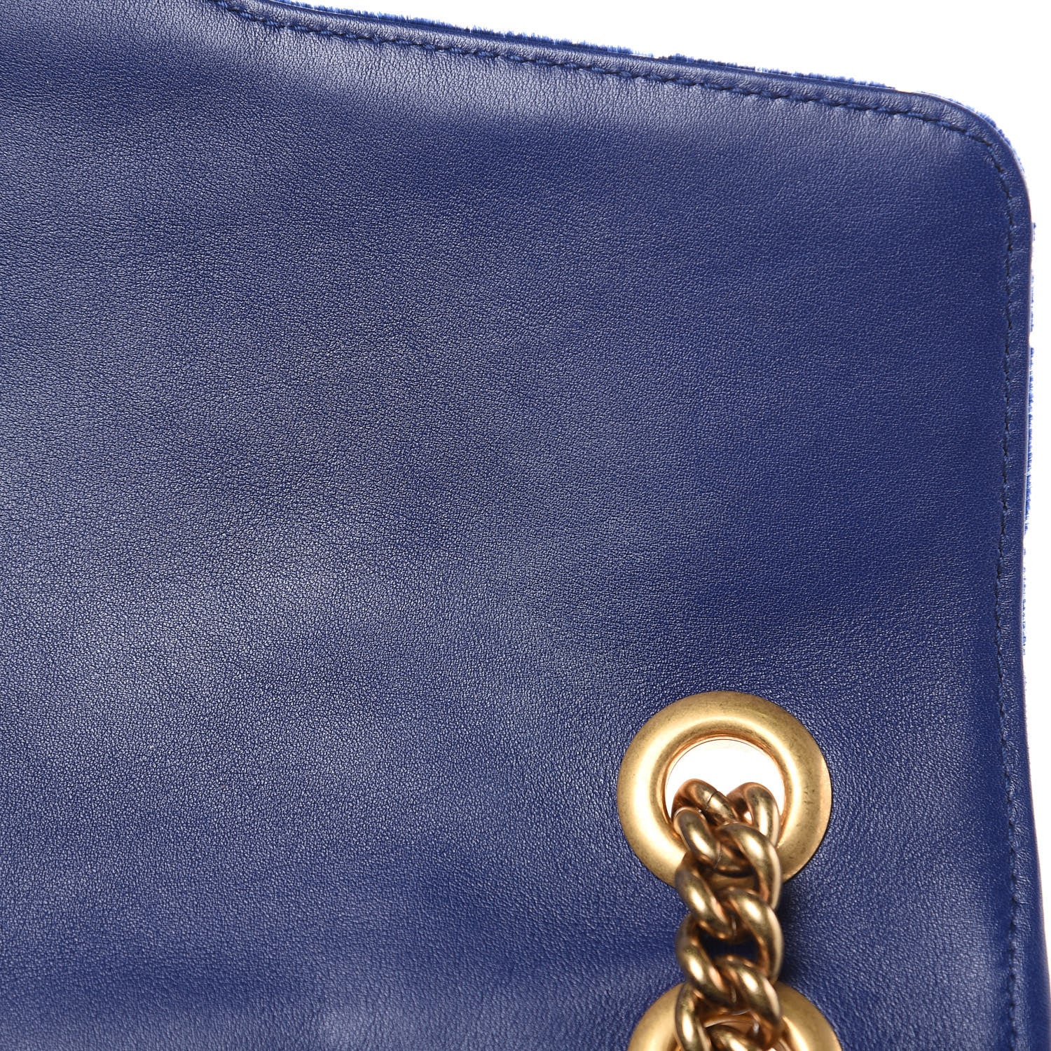 Gucci Velvet Matelasse Medium GG Marmont Shoulder Bag Cobalt Blue 11 of 12