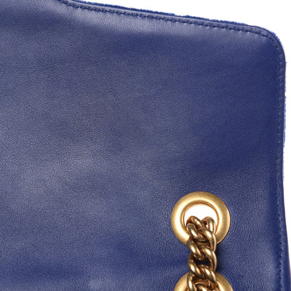 Gucci Velvet Matelasse Medium GG Marmont Shoulder Bag Cobalt Blue 11 of 12