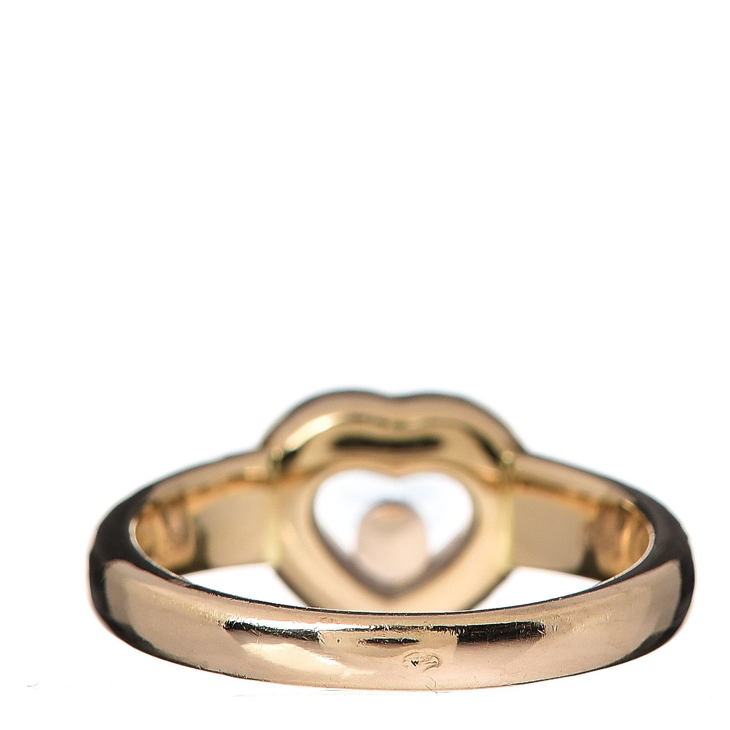 Chopard 18k Yellow Gold Diamond Happy Diamonds Heart Ring 52 6 3 of 5