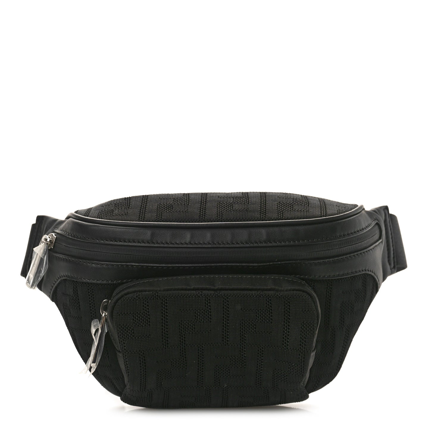 Neoprene Mesh Vitello Grace FF Pocket Belt Bag Black