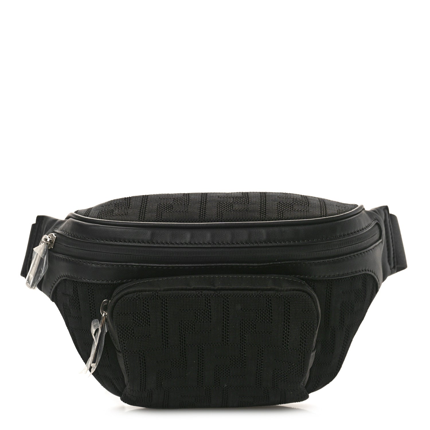 Fendi Neoprene Mesh Vitello Grace FF Pocket Belt Bag Black 1 of 8