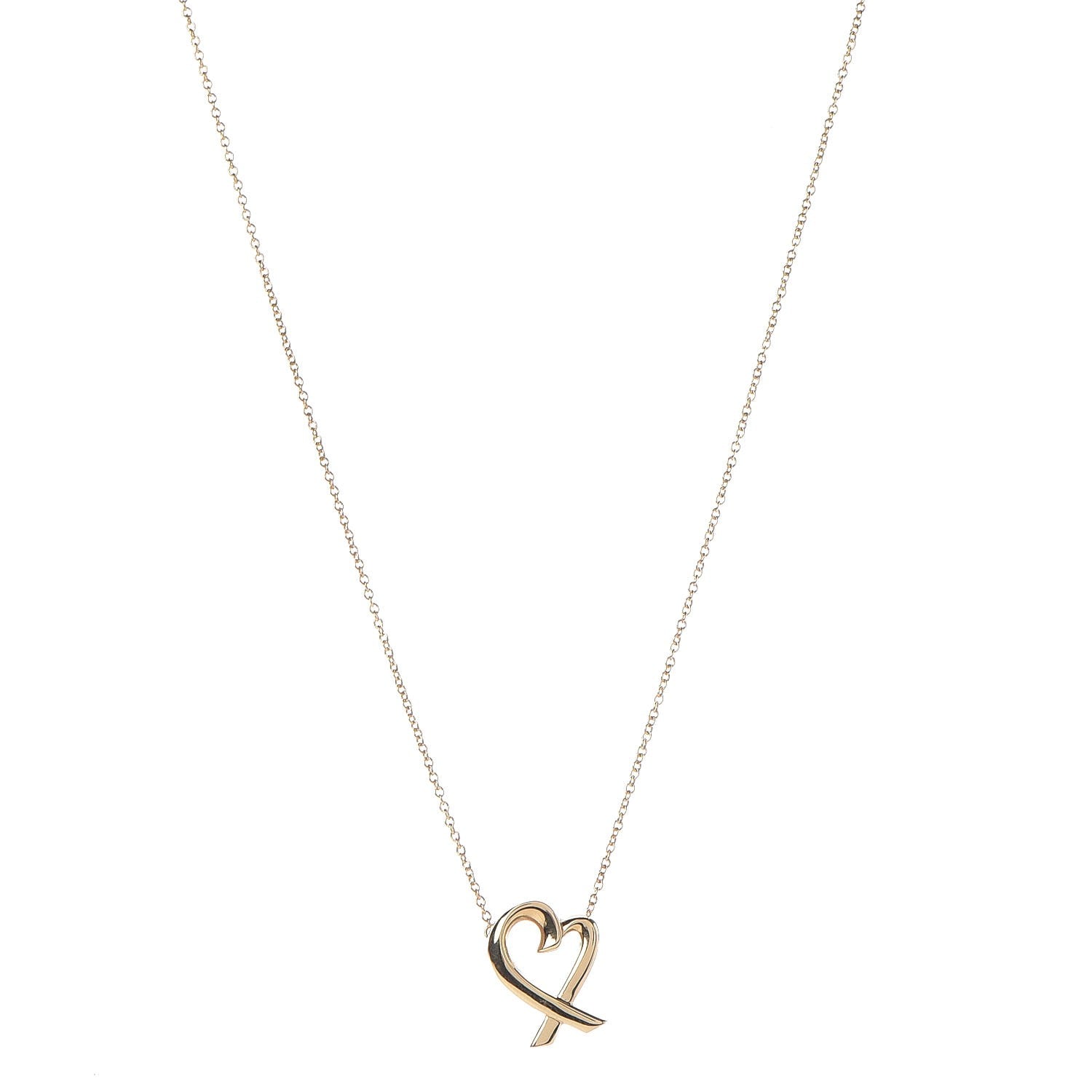 Tiffany 18K Yellow Gold Paloma Picasso Loving Heart Necklace 1 of 8
