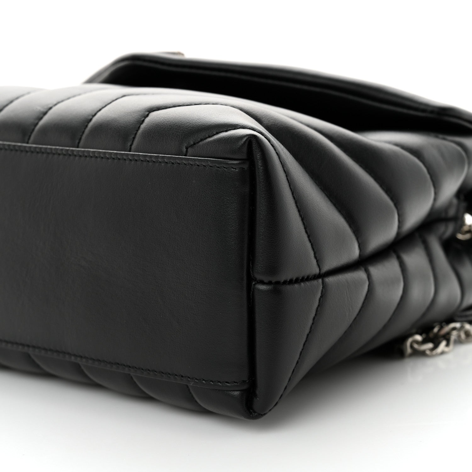 Saint Laurent Calfskin Y Quilted Monogram Small Loulou Crossbody Bag Black 10 of 10