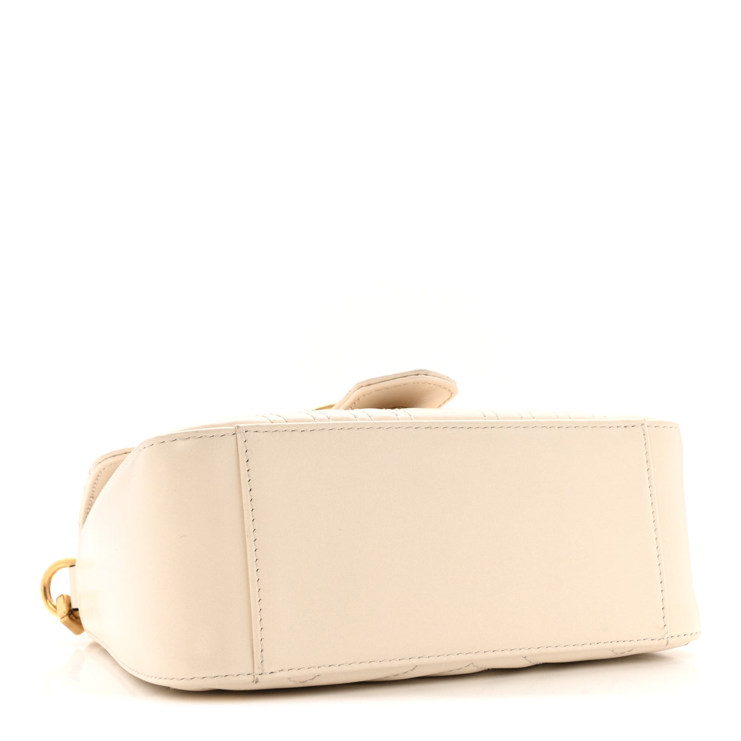 Calfskin Matelasse Mini GG Marmont Top Handle Shoulder Bag White