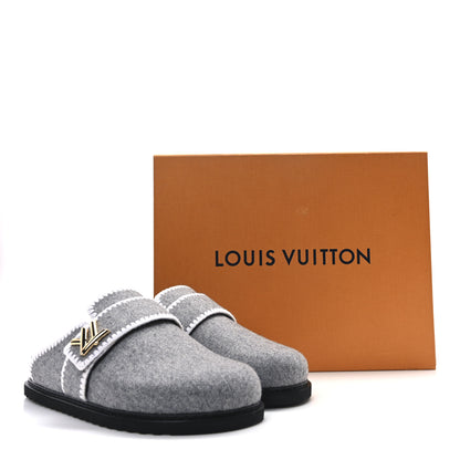 Louis Vuitton Wool Womens Cosy Flat Comfort Clog Mules 42 Anthracite Grey 9 of 9