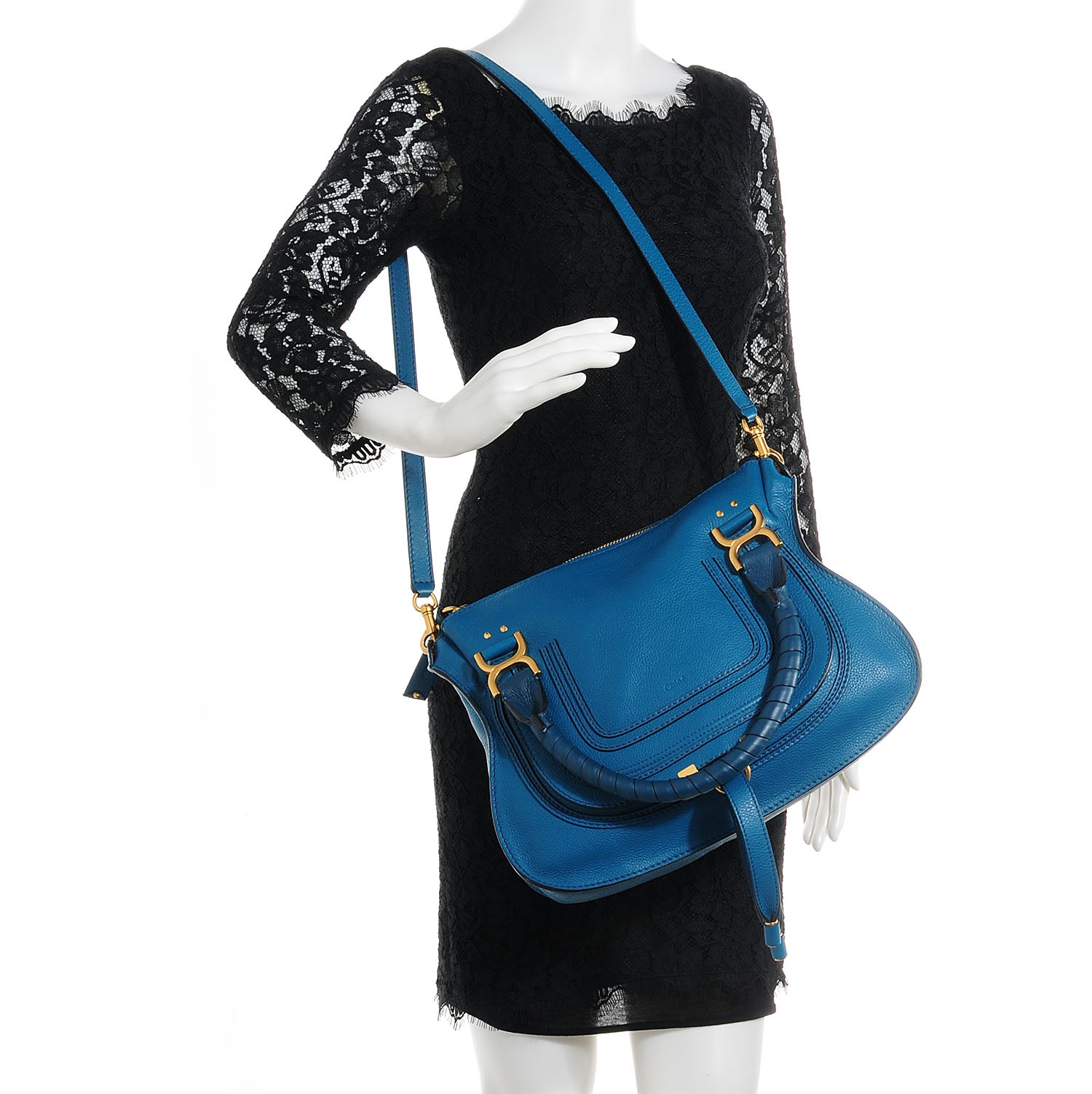Chloe Calfskin Medium Marcie Satchel Laguna Blue 2 of 10