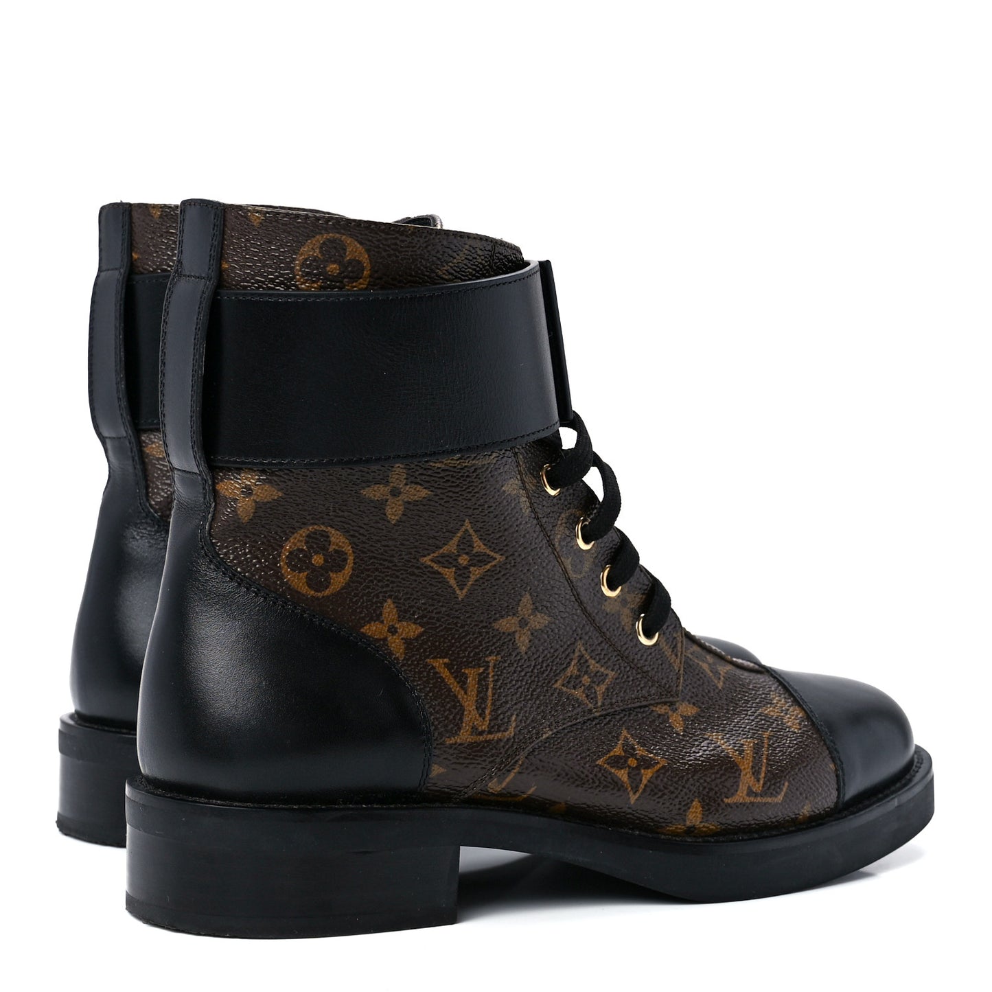 Calfskin Monogram Wonderland Flat Ranger Boots 39 Black