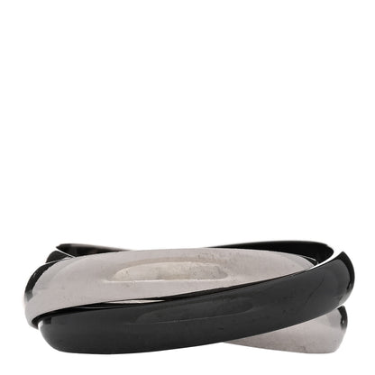 Cartier 18K White Gold Black Ceramic Trinity Ring 59 8.75 3 of 4