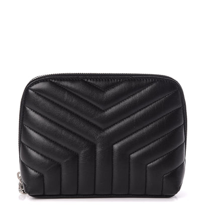 Saint Laurent Lambskin Matelasse Cosmetic Case Black 1 of 10