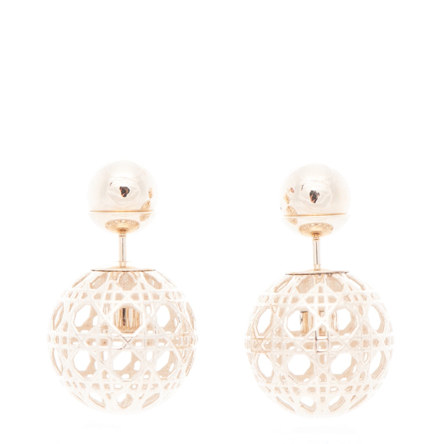 Christian Dior Cannage Mise En Dior Tribal Earrings Gold 1 of 4