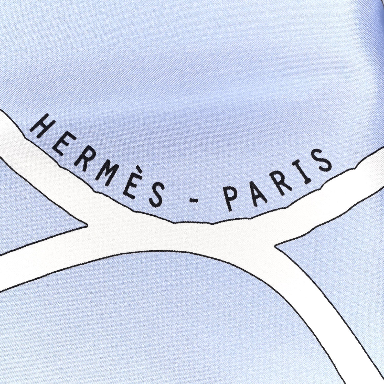Hermes Silk Robe Du Soir Scarf 140 Bleu Ciel Beige 2 of 6