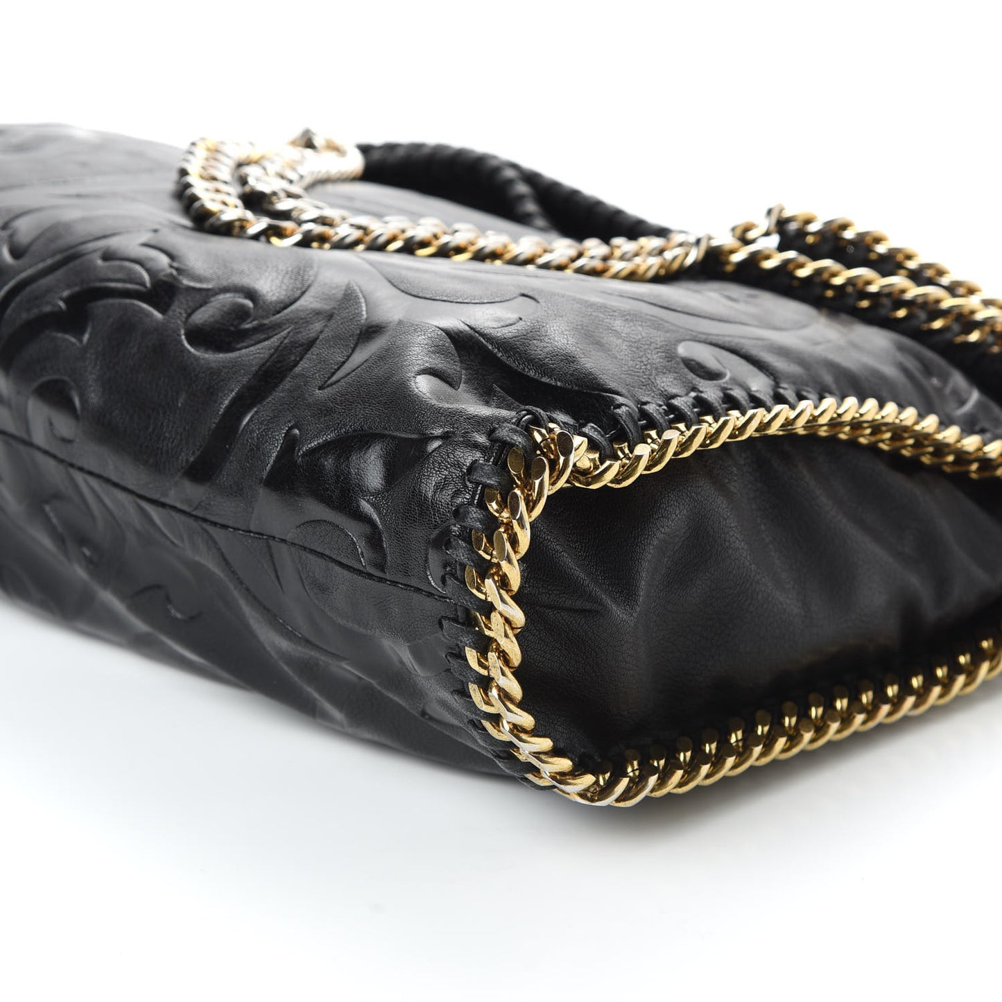 Eco Alter Nappa Embossed Falabella Fold Over Tote Black
