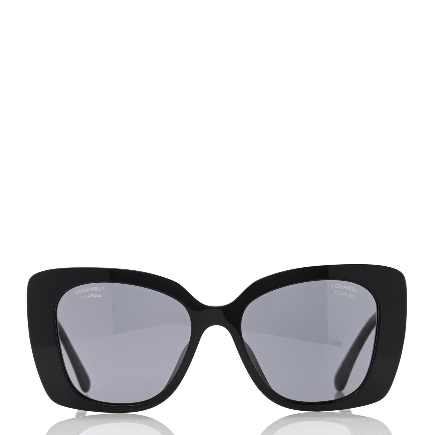Acetate Strass Polarized Square Sunglasses 5422-B Black