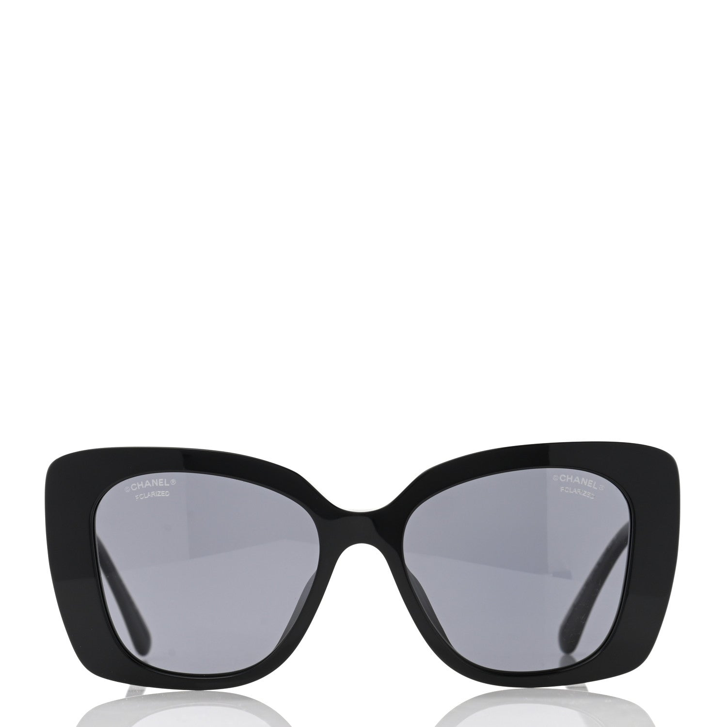 Chanel Acetate Strass Polarized Square Sunglasses 5422-B Black 2 of 7