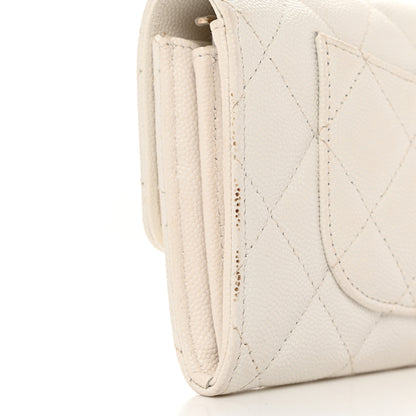 Chanel Caviar Quilted Large Flap Wallet White 9 of 12