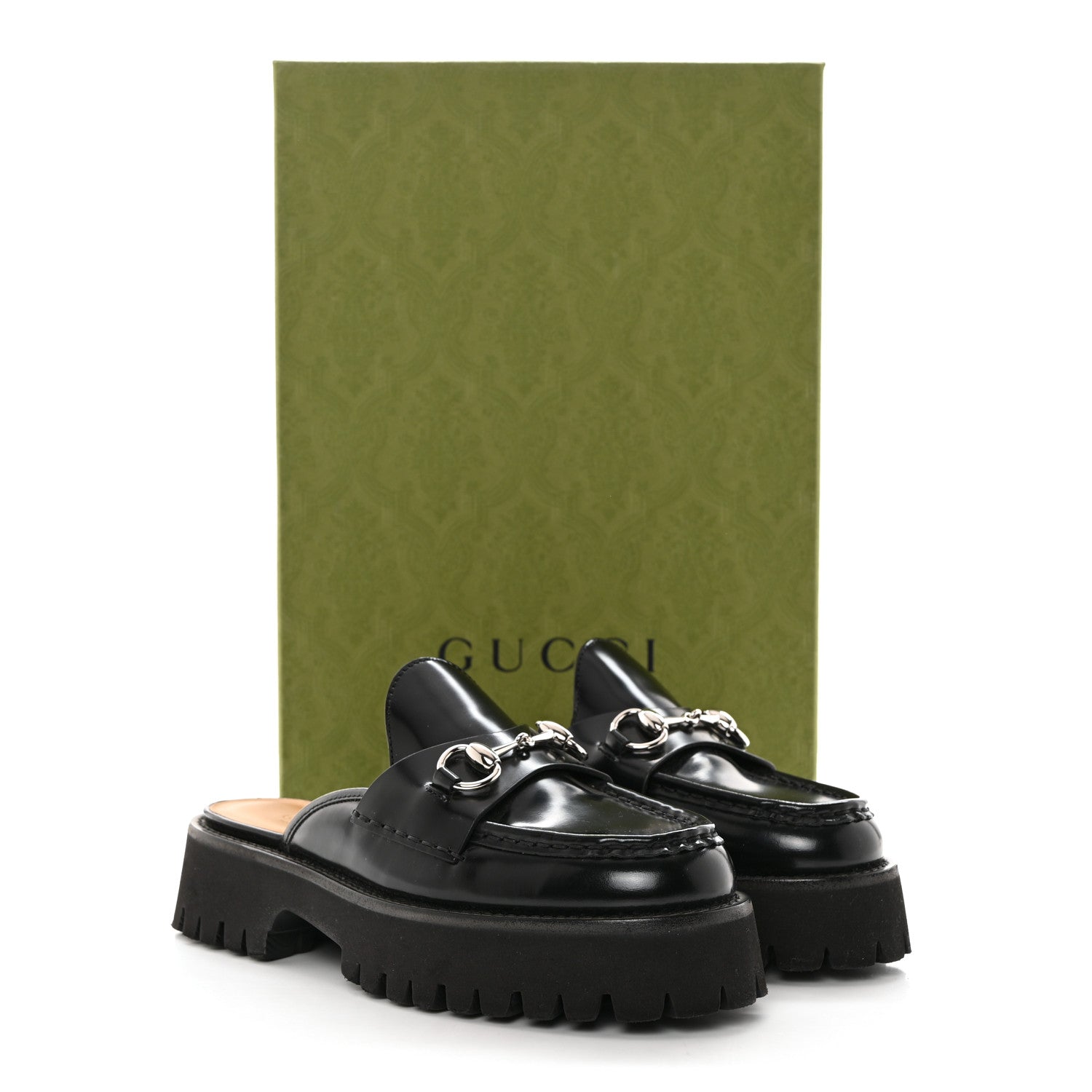Gucci Magnum Calfskin Womens Horsebit Platform Mules 37 Black 9 of 9