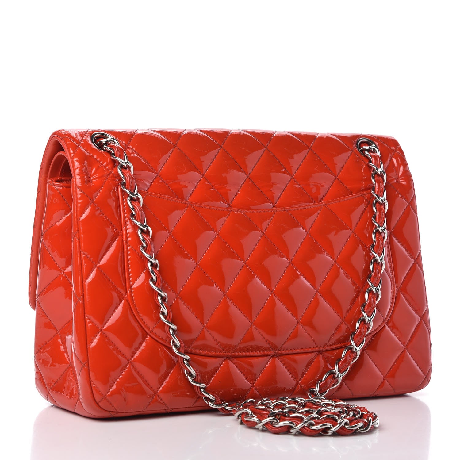 Chanel Patent Quilted Jumbo Double Flap Red 3 of 10