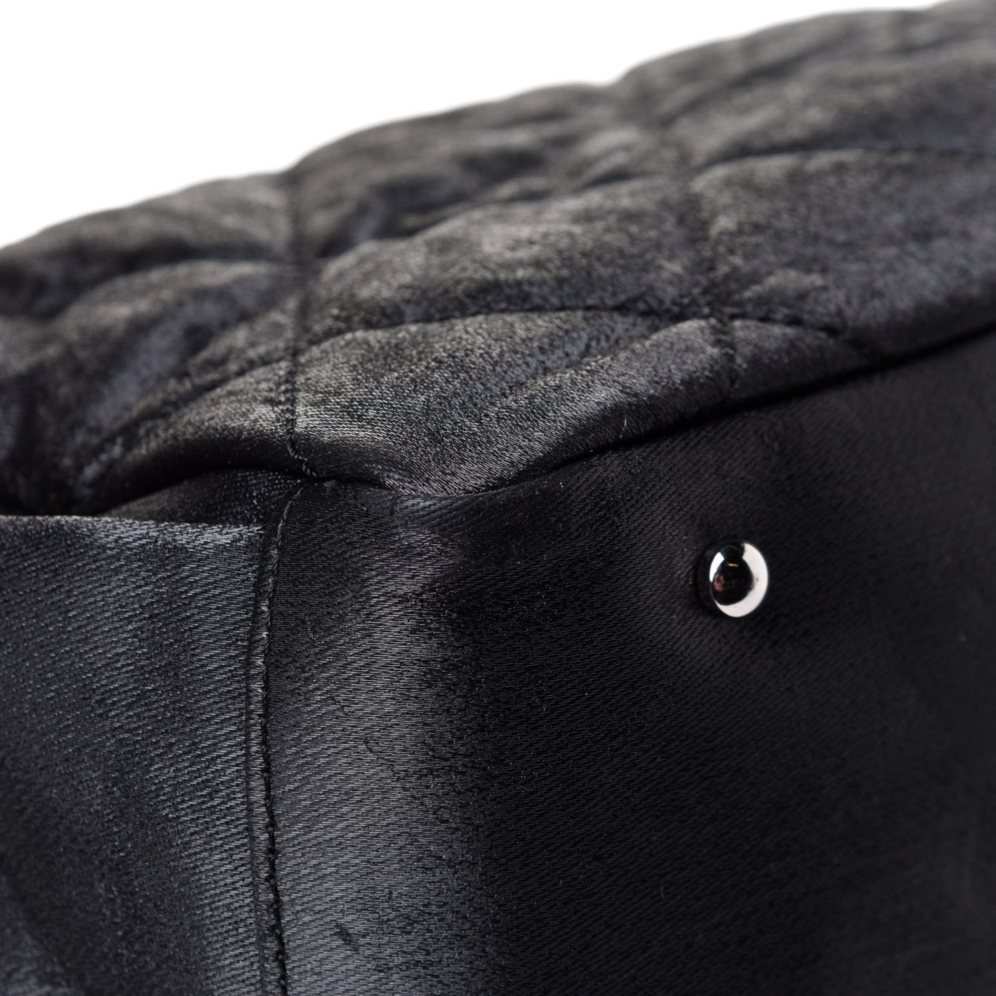 Coated Canvas Quilted Large Paris Biarritz Tote Black
