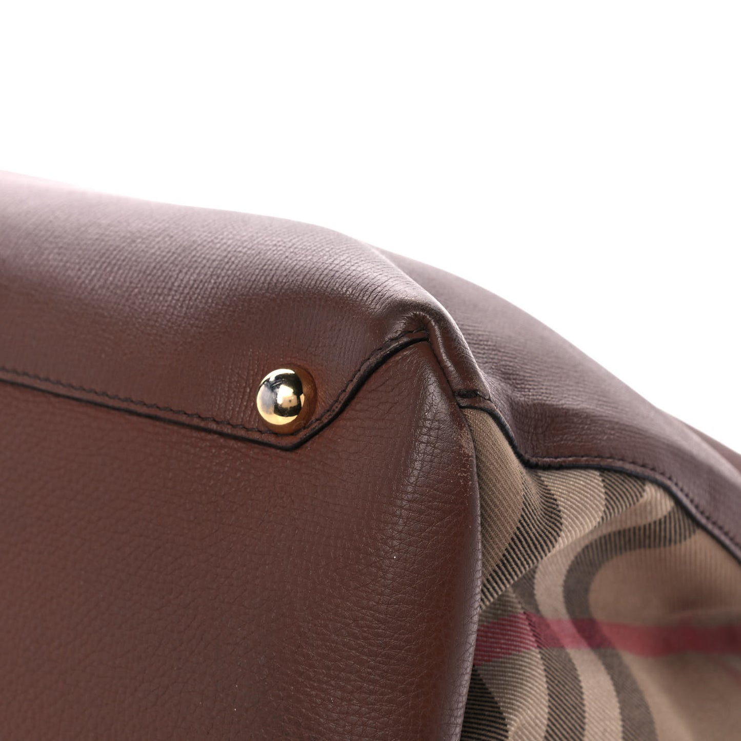 Grainy Calfskin House Check Medium Banner Tote Tan