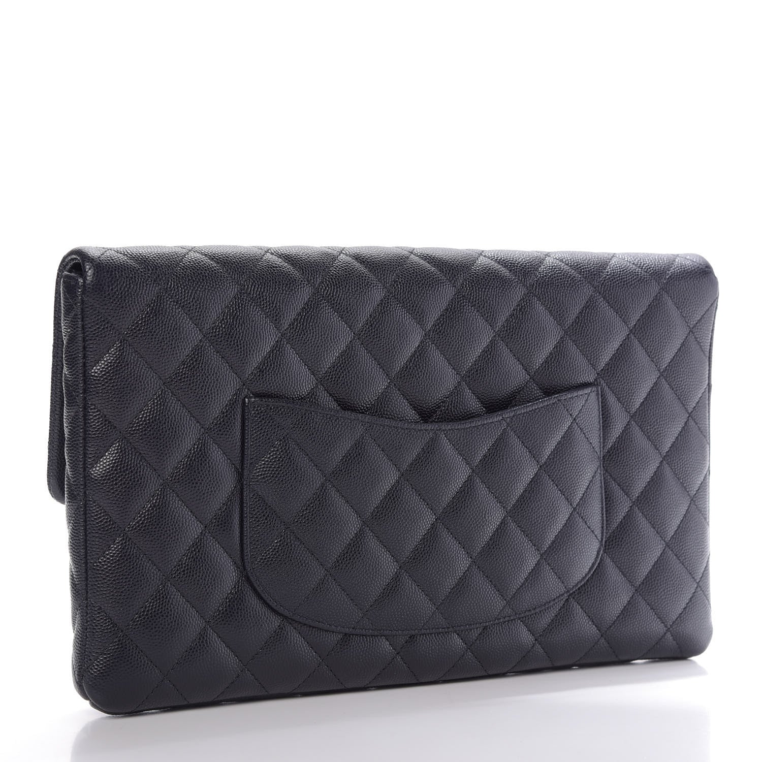 Chanel Caviar Quilted Flap Clutch Navy Blue 3 of 10