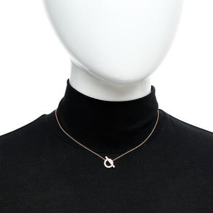 Hermes 18K Rose Gold Diamond Finesse Pendant Necklace 2 of 6