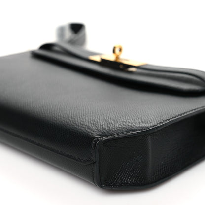 Hermes Epsom Kelly Depeches 25 Pouch Black 10 of 10