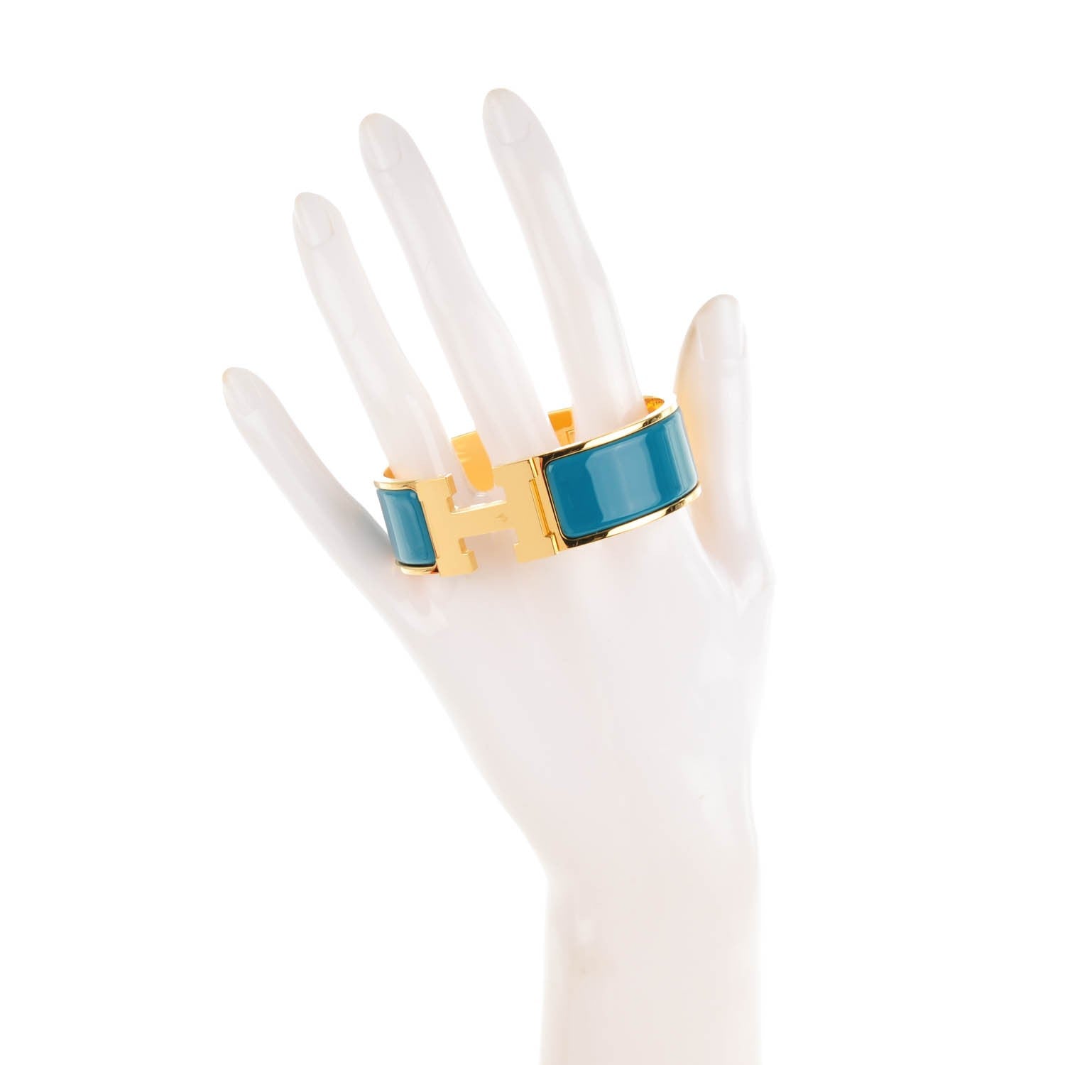 Hermes Enamel Wide Clic Clac H Bracelet GM Bleu Indien 2 of 5