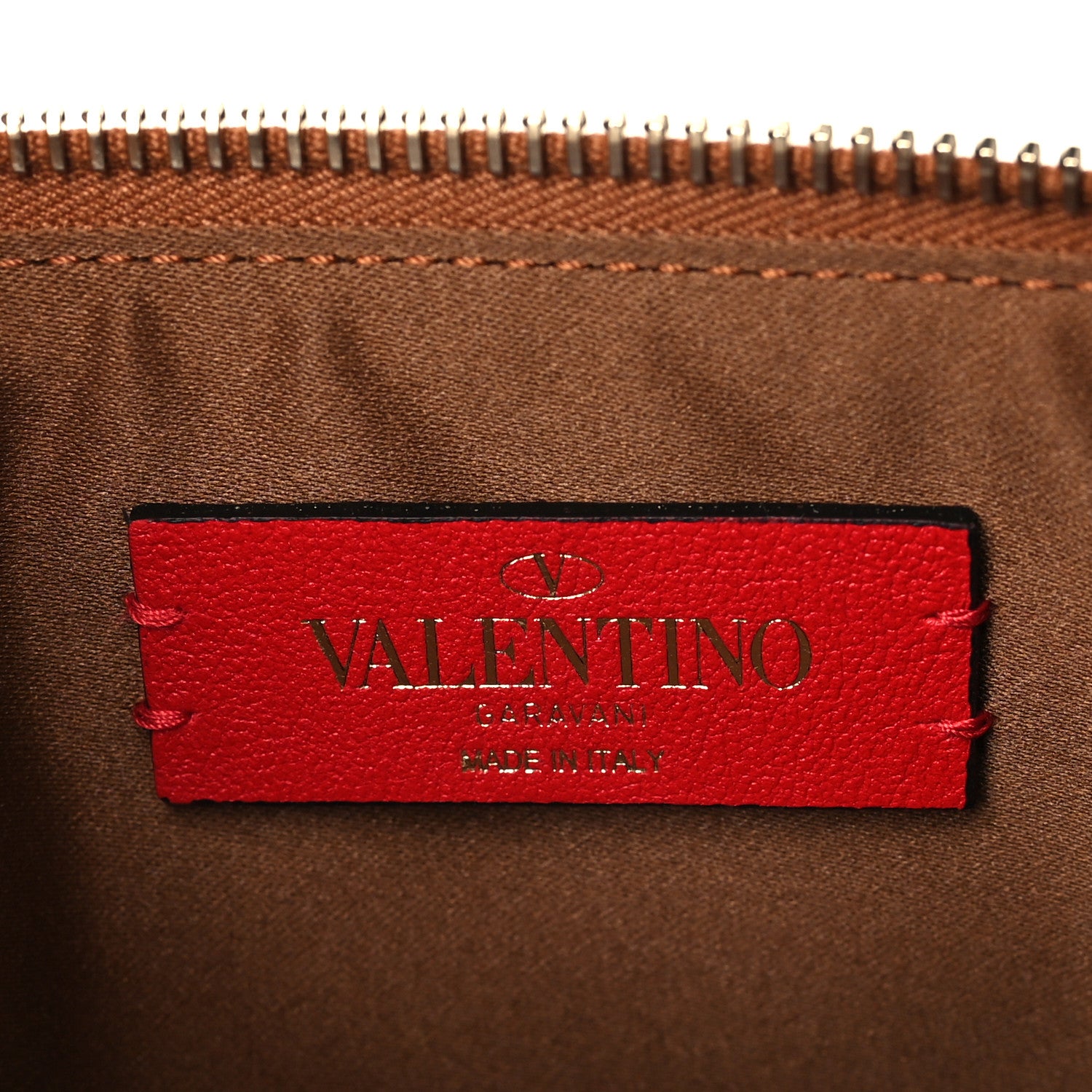 Valentino Garavani Calfskin Leopard Print City Safari Large Pouch Brown 5 of 10