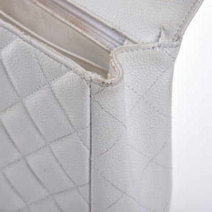 Chanel Caviar Quilted Jumbo Single Flap White 12 of 32