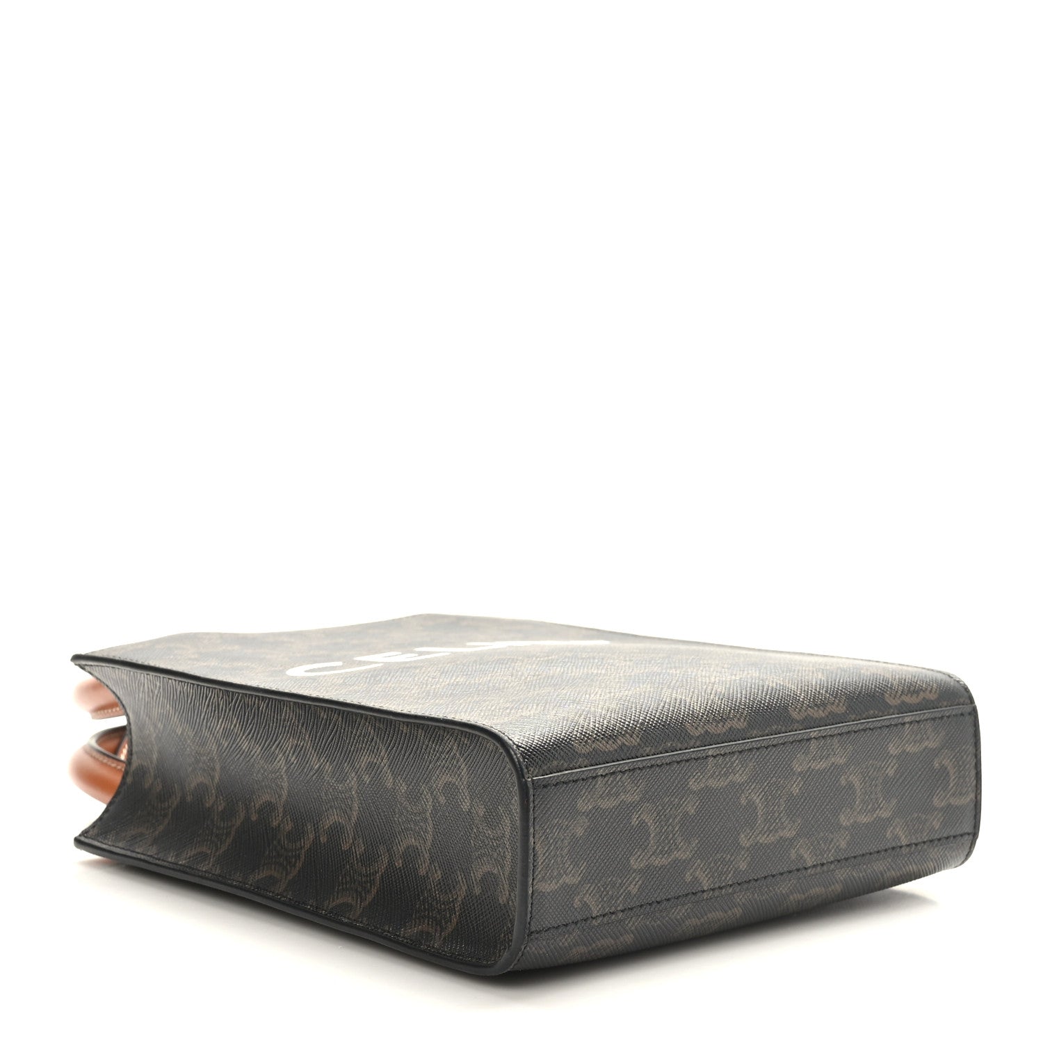 Celine Triomphe Canvas Calfskin Mini Vertical Cabas Tan 4 of 7