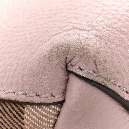 Burberry Derby Calfskin House Check Small Banner Tote Pink 11 of 13