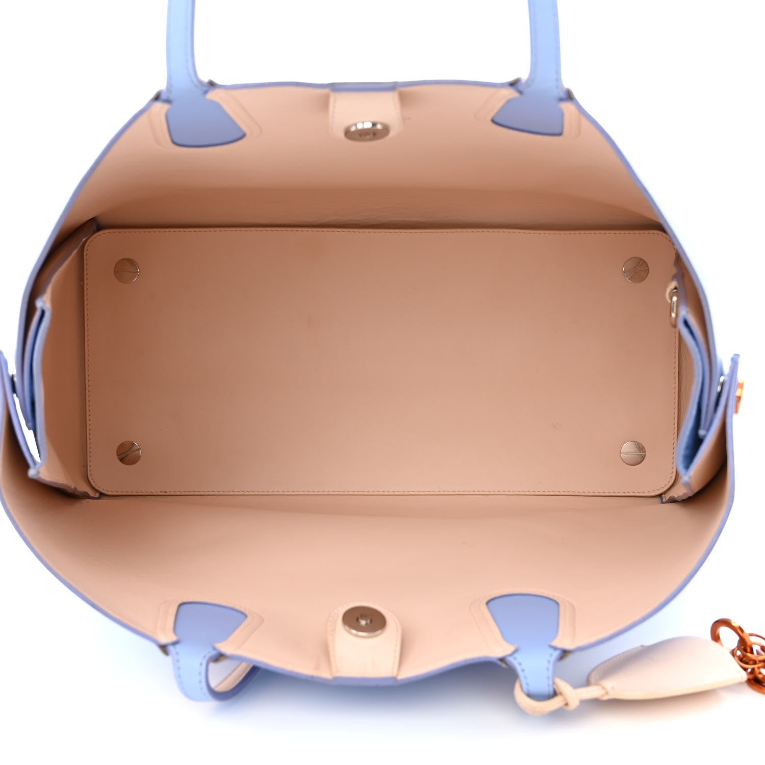 Christian Dior Calfskin Large Addict Shopping Tote Light Blue Beige 5 of 12