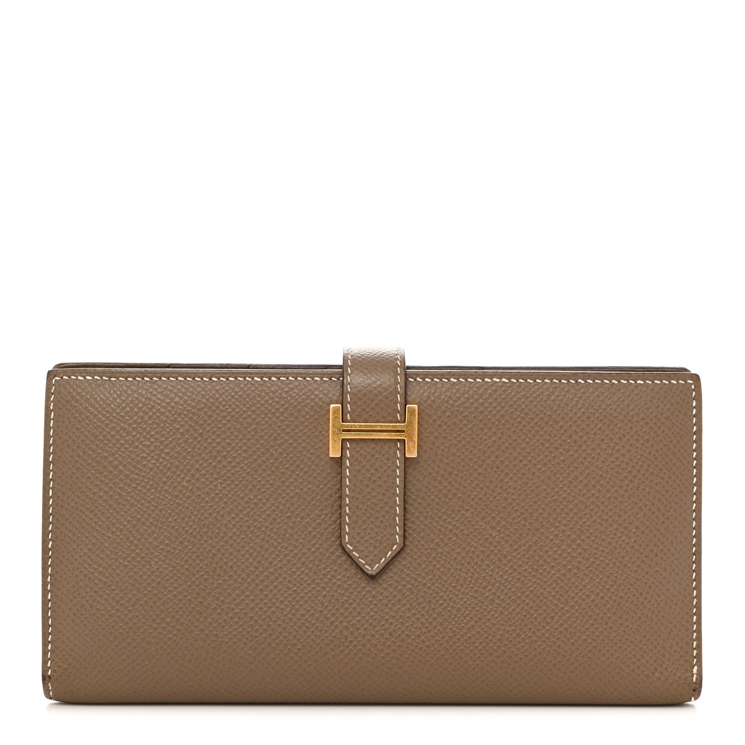 Hermes Epsom Bearn Gusset Wallet Etoupe 1 of 8