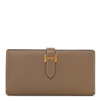 Hermes Epsom Bearn Gusset Wallet Etoupe 1 of 8
