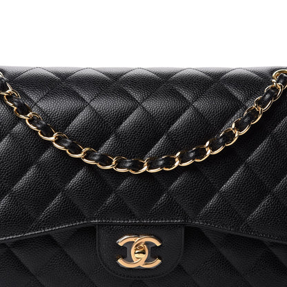 Chanel Caviar Quilted Jumbo Double Flap Black 10 of 10