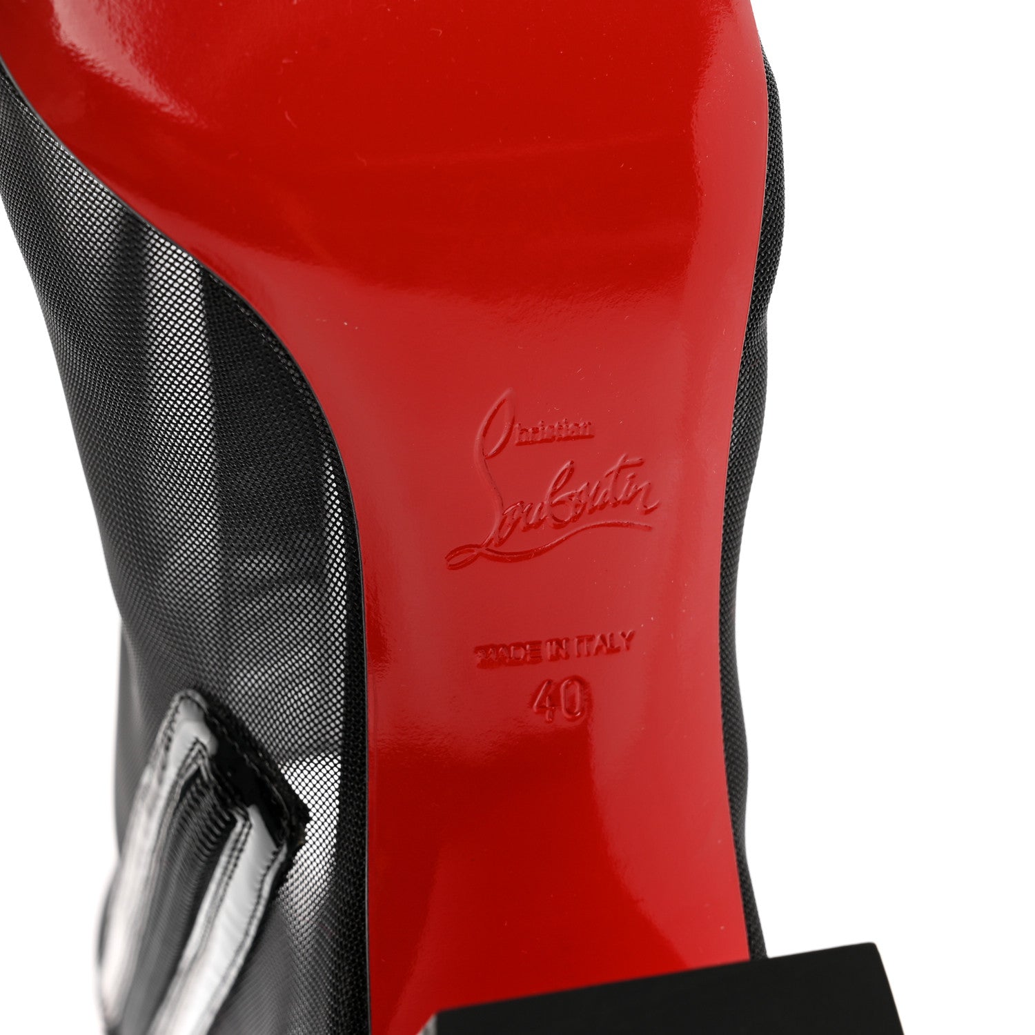 Christian Louboutin Mesh Checkypoint 55 Booties 40 Black 6 of 8
