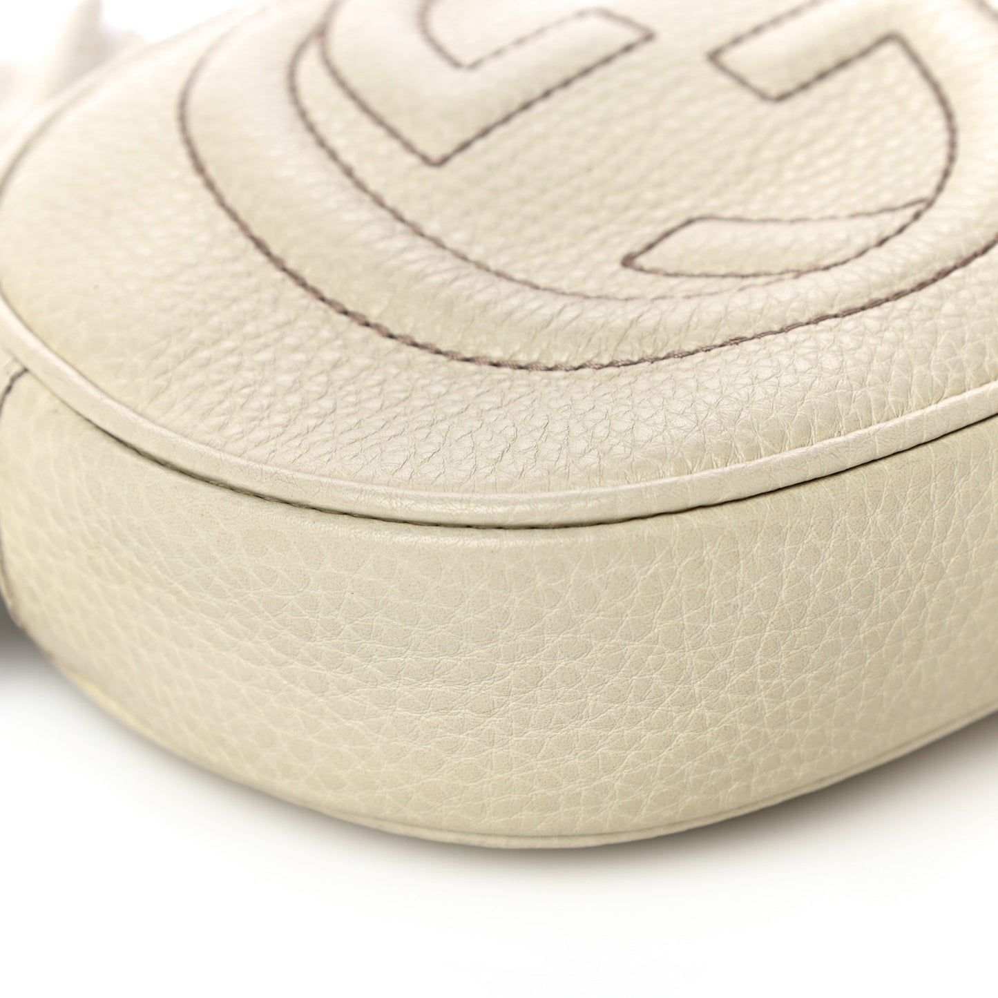 Pebbled Calfskin Mini Soho Chain Bag Off White