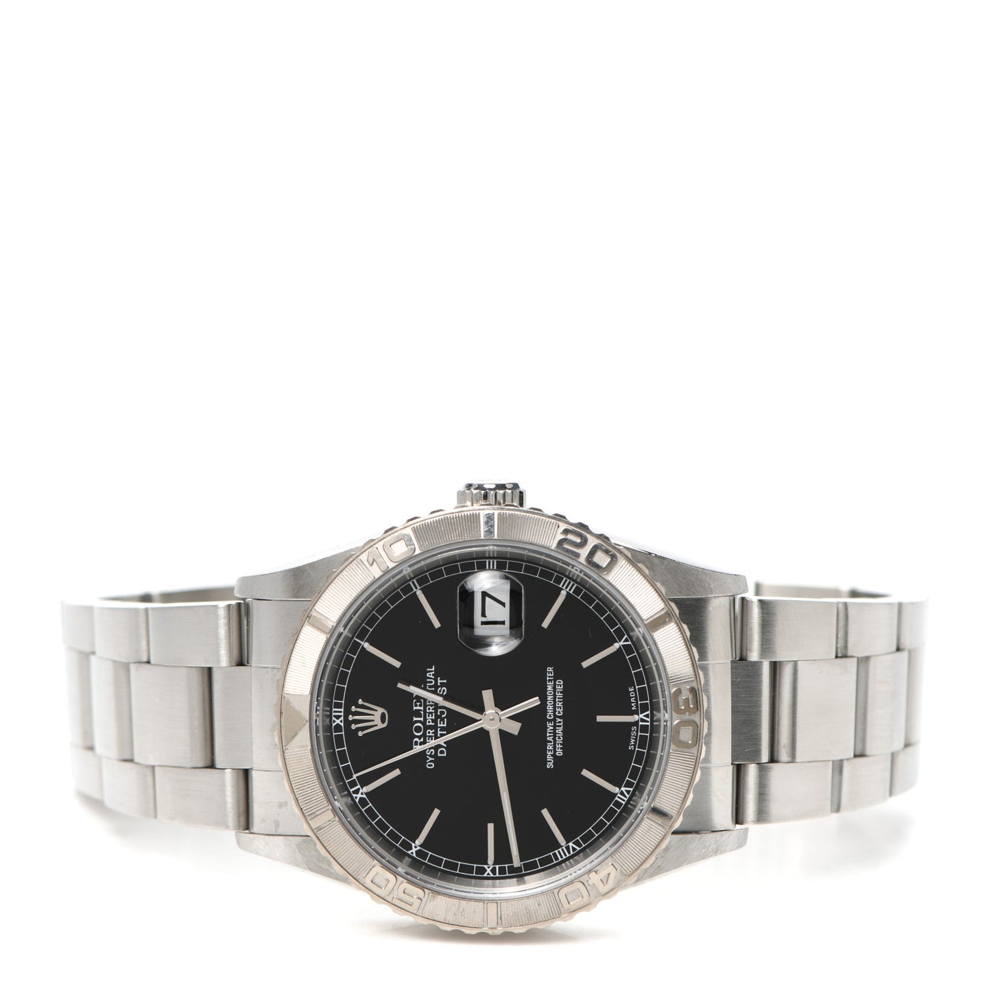Stainless Steel 36mm Oyster Perpetual "Thunderbird" Datejust Watch Black 16264