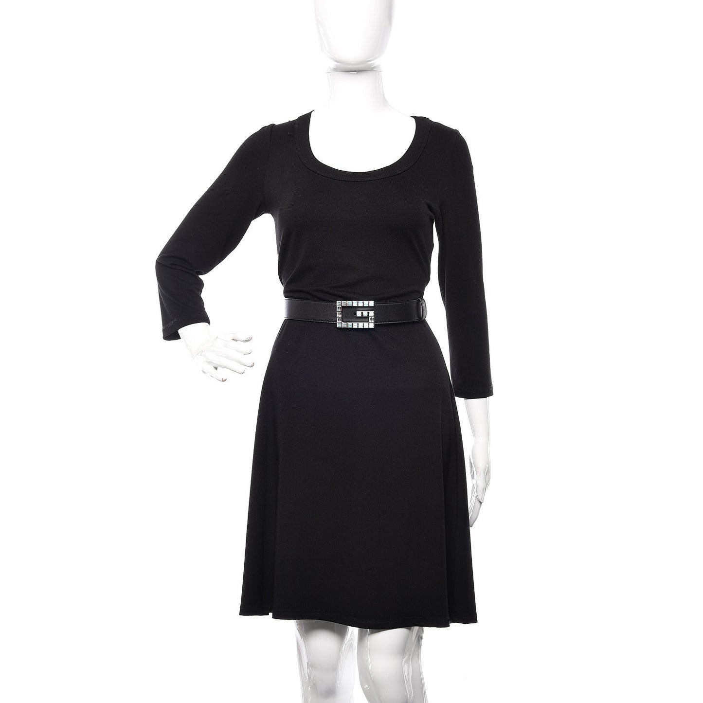 Calfskin Crystal Square G Madelyn Belt 85 34 Black