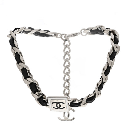Chanel Metal Lambskin CC Square Choker Gold Black White 2 of 3