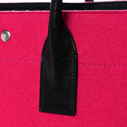 Saint Laurent Wool Rive Gauche Tote Fuchsia 12 of 12